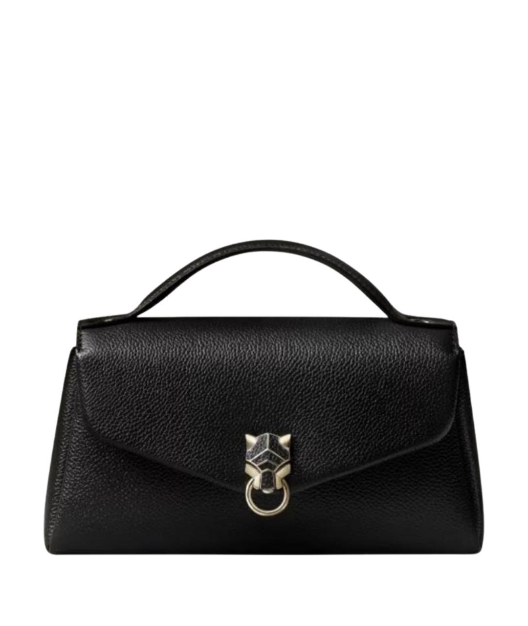CARTIER Черная кожаная сумка с короткими ручками, фото 1