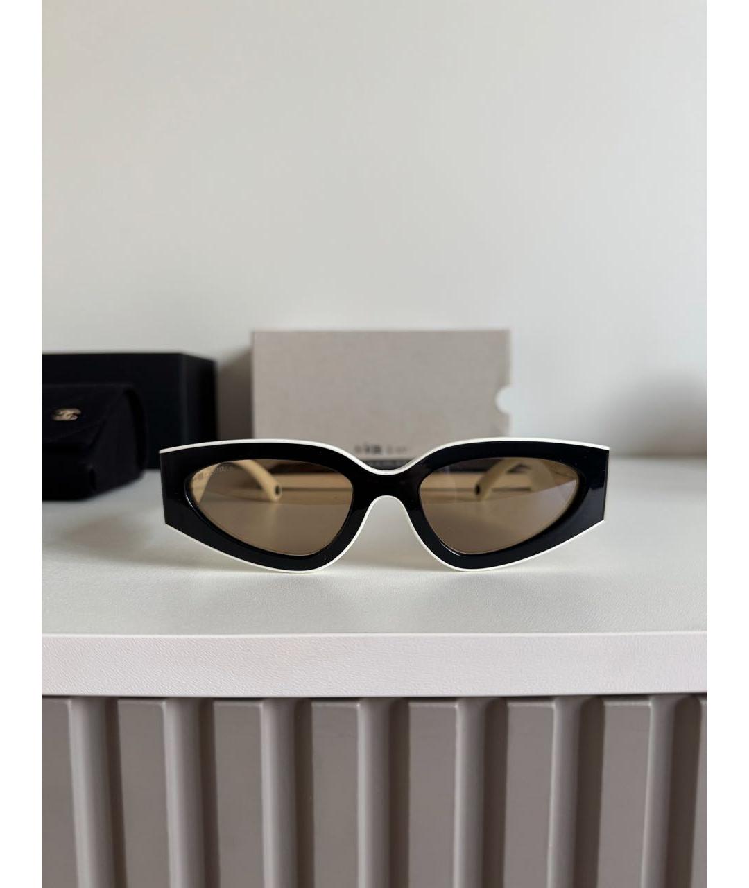 CHANEL Черные пластиковые солнцезащитные очки, фото 4