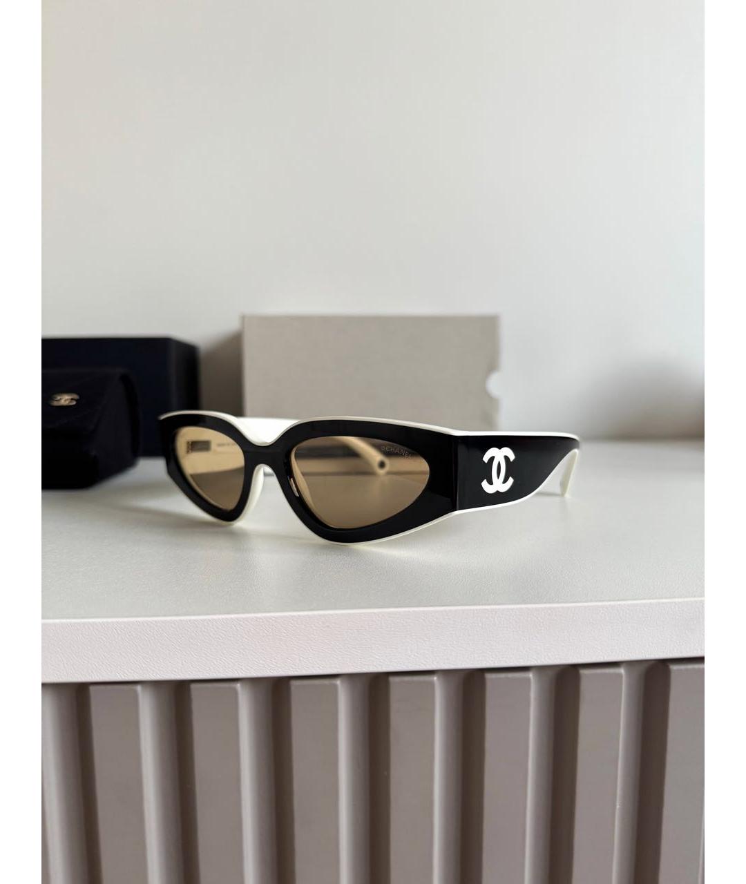 CHANEL Черные пластиковые солнцезащитные очки, фото 3