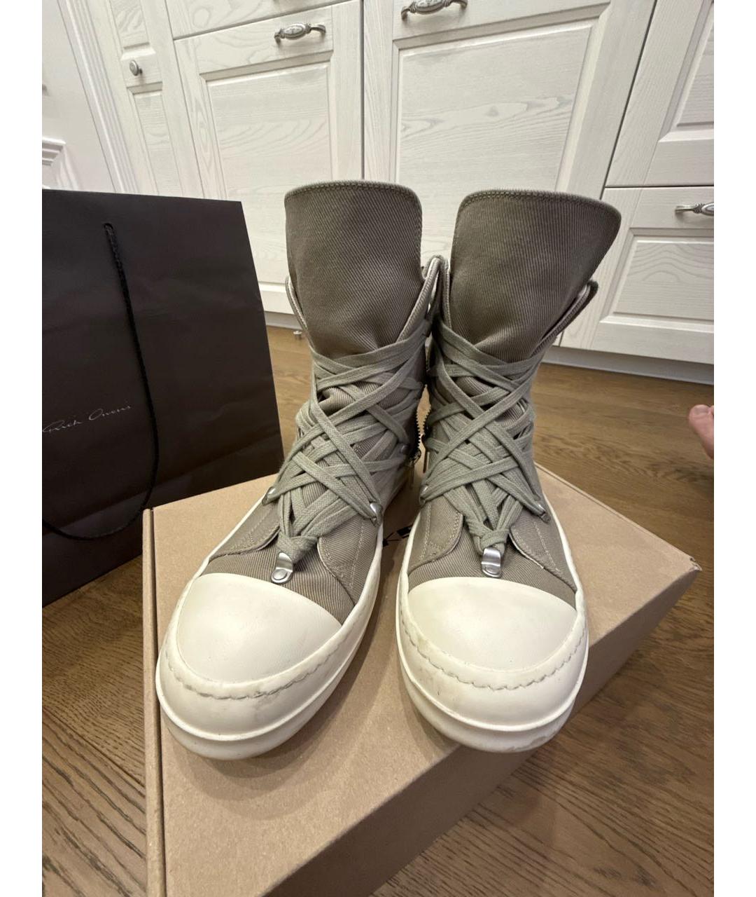 RICK OWENS DRKSHDW Текстильные высокие кроссовки / кеды, фото 2