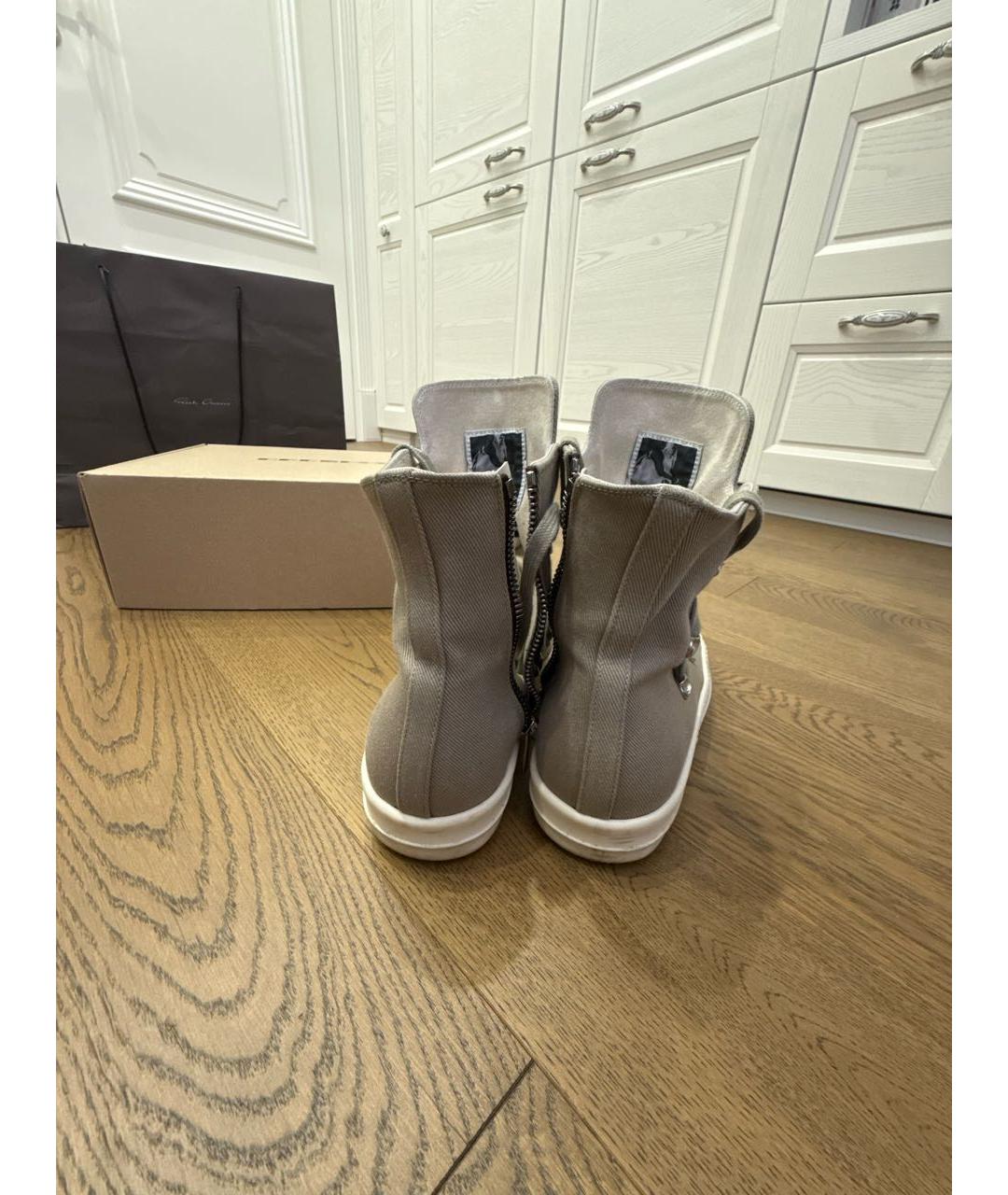 RICK OWENS DRKSHDW Текстильные высокие кроссовки / кеды, фото 4