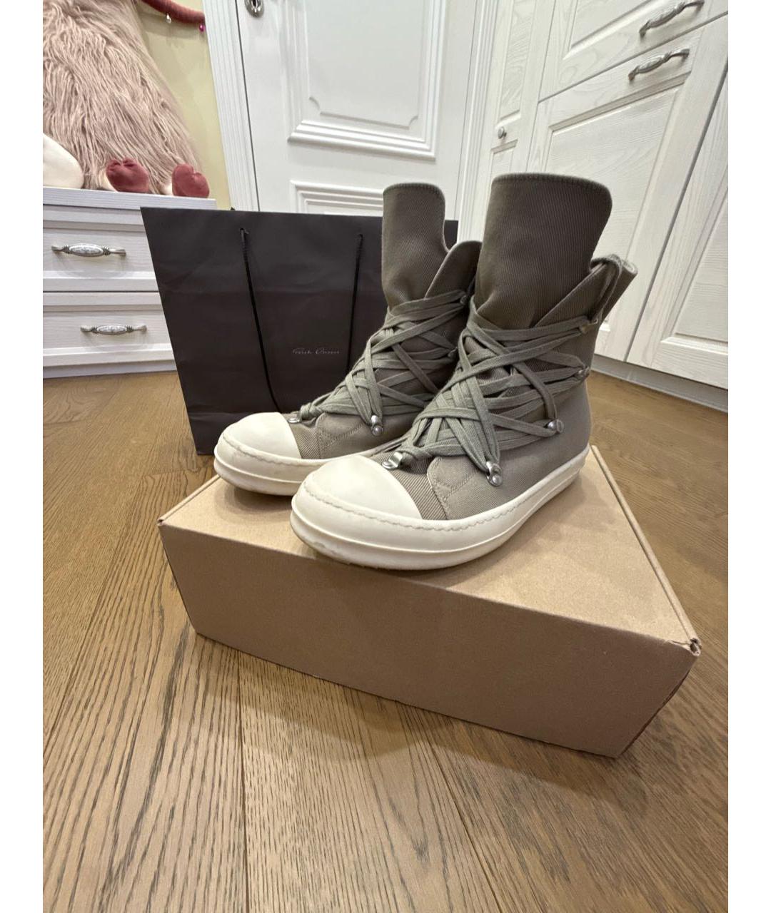 RICK OWENS DRKSHDW Текстильные высокие кроссовки / кеды, фото 9