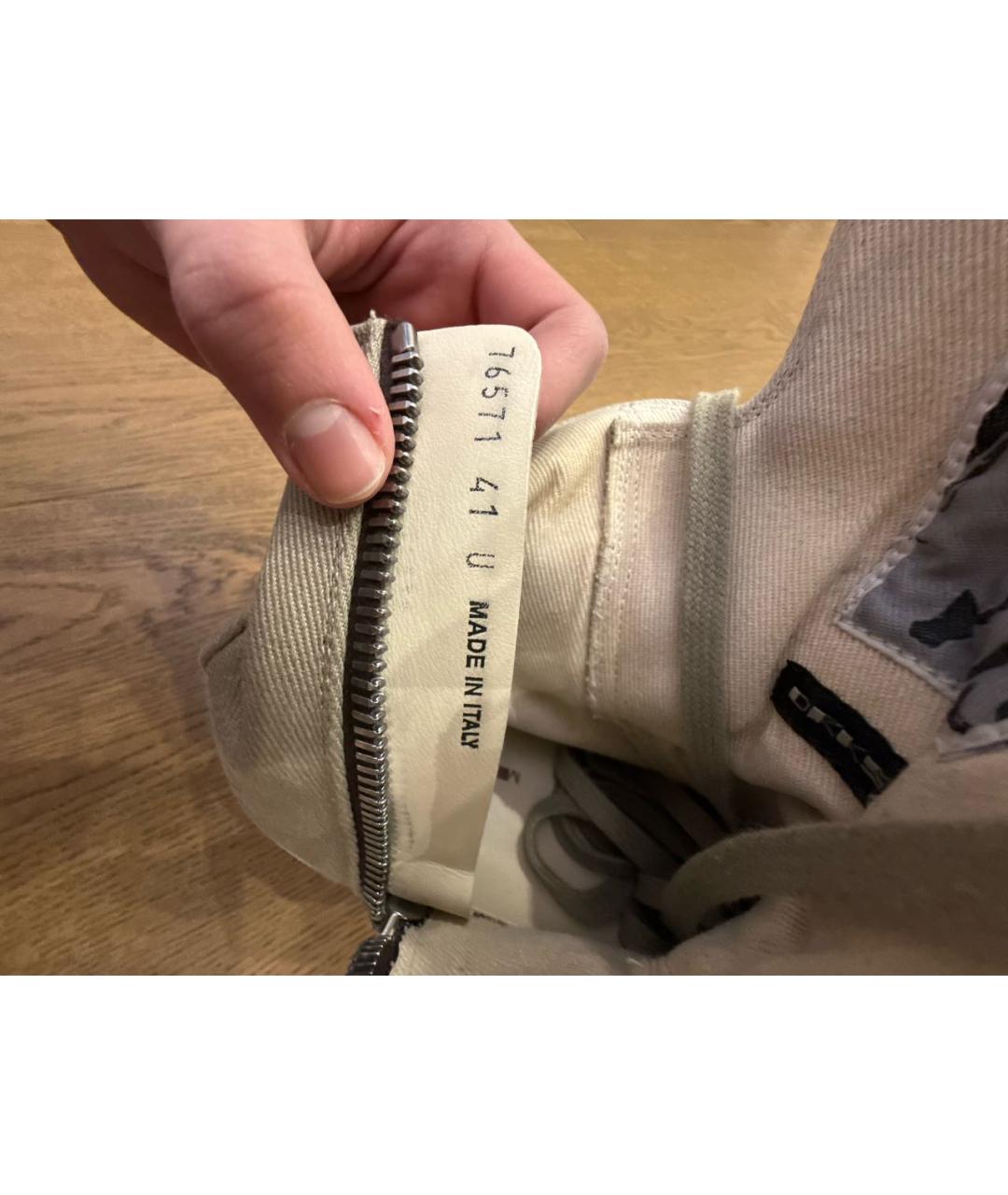 RICK OWENS DRKSHDW Текстильные высокие кроссовки / кеды, фото 5