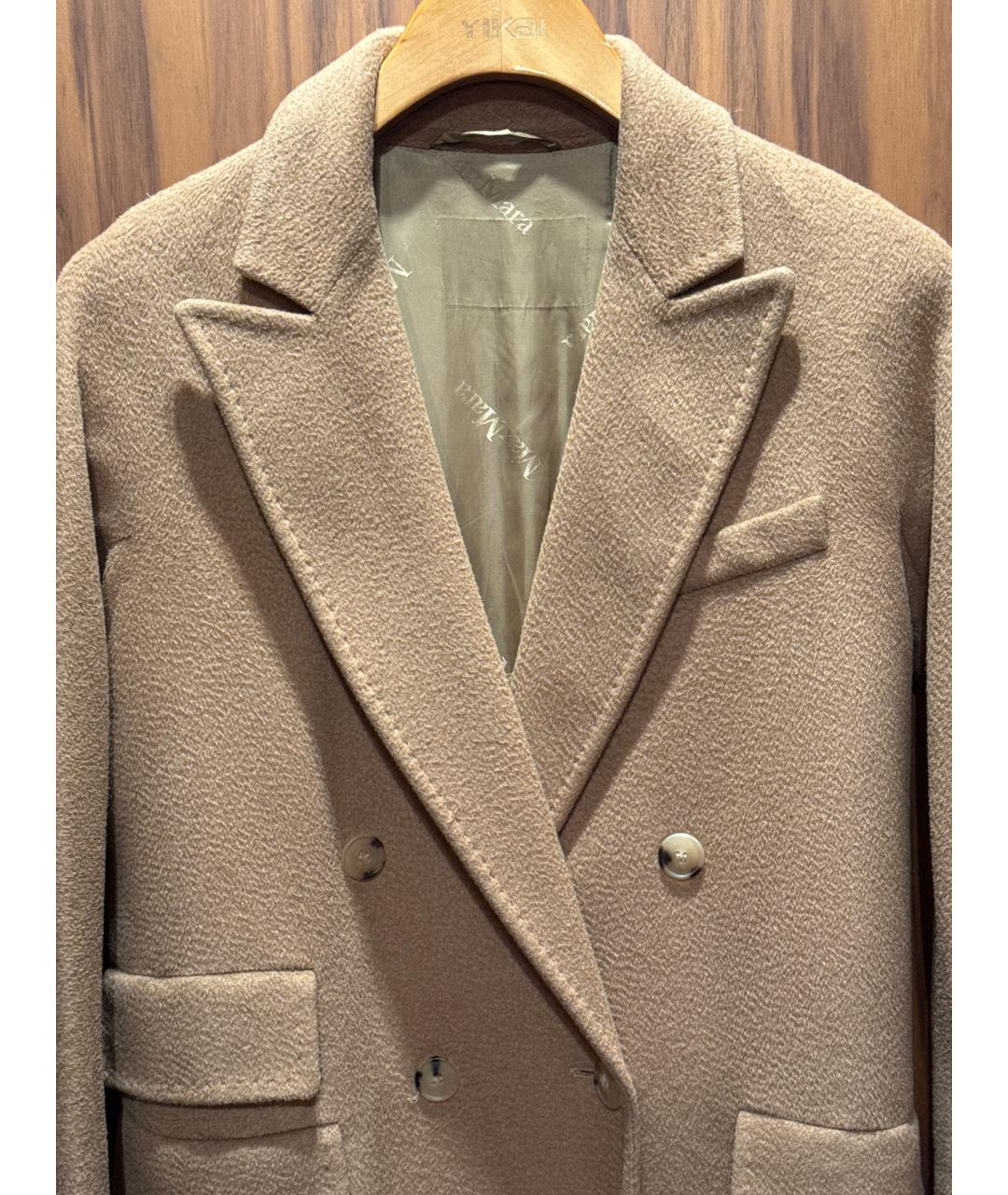 MAX MARA Бежевое шерстяное пальто, фото 4
