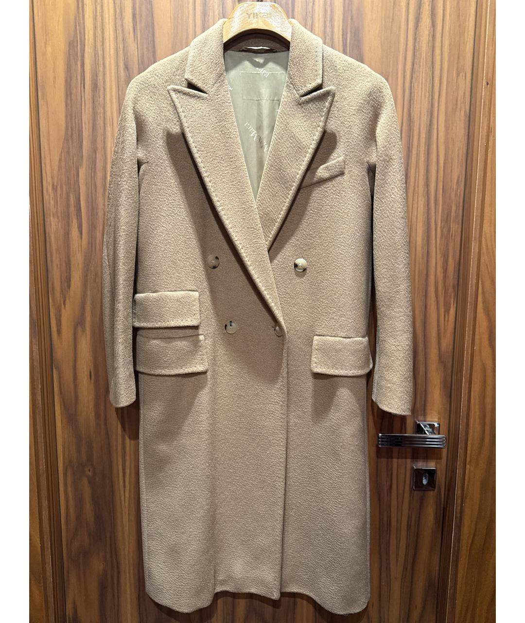MAX MARA Бежевое шерстяное пальто, фото 5