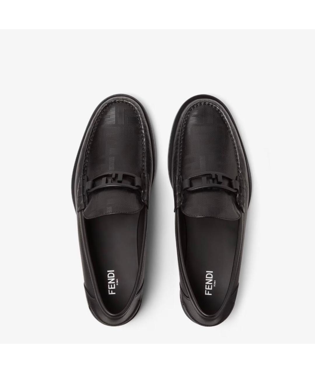 FENDI Черные кожаные мокасины, фото 4