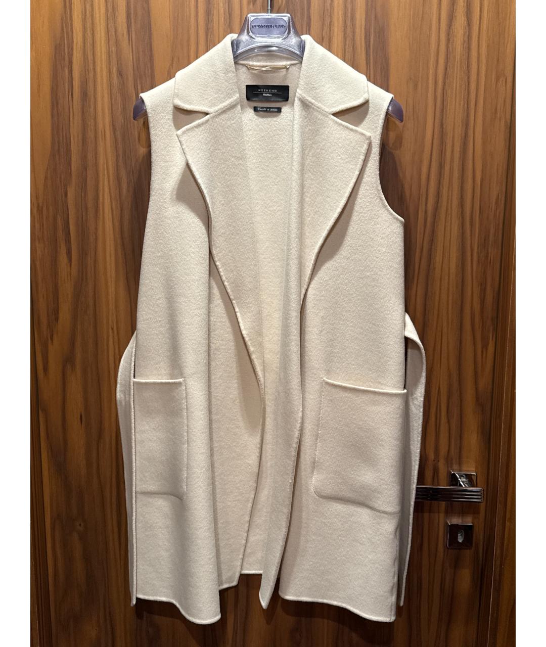 WEEKEND MAX MARA Белый шерстяной жилет, фото 5