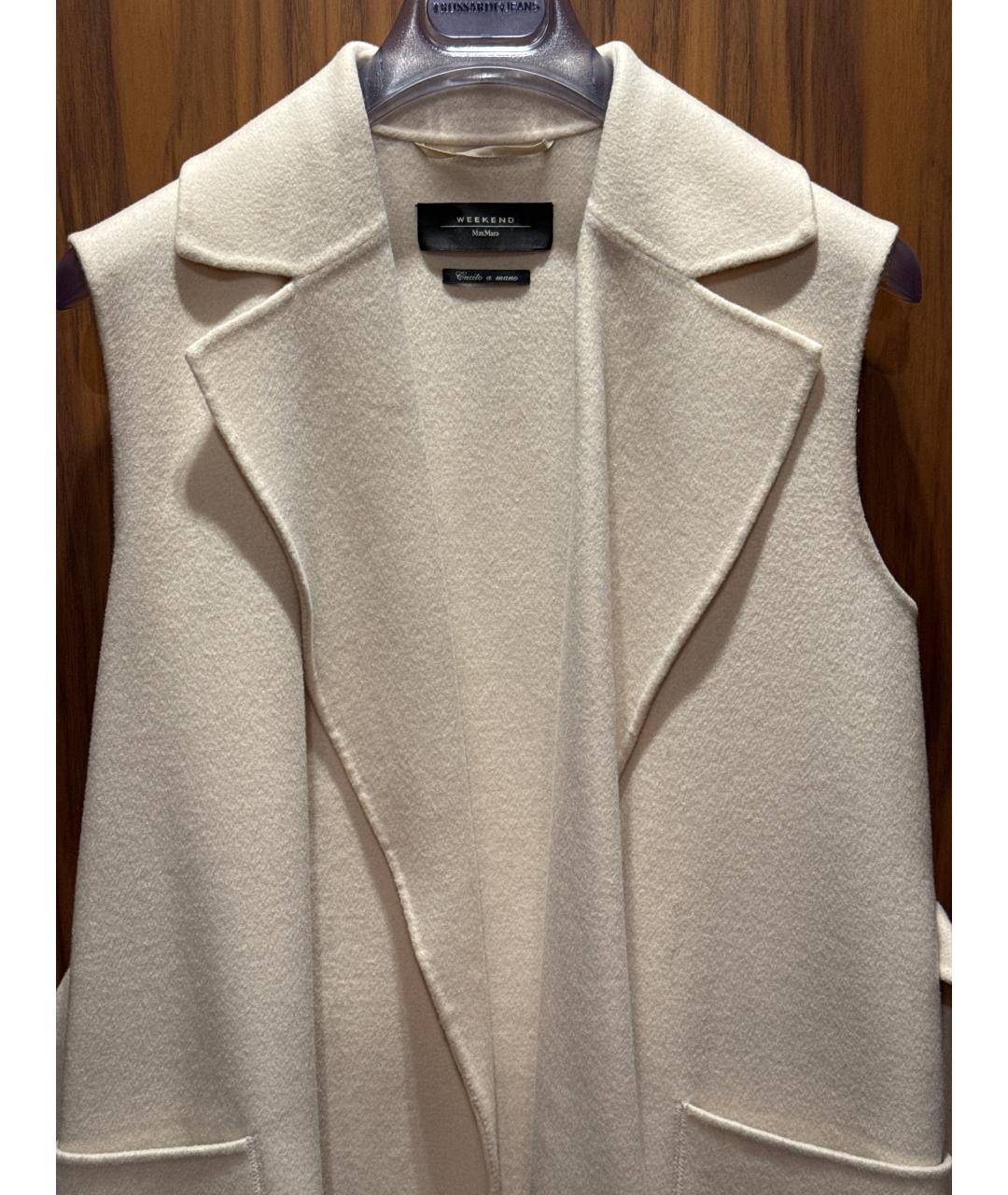 WEEKEND MAX MARA Белый шерстяной жилет, фото 3