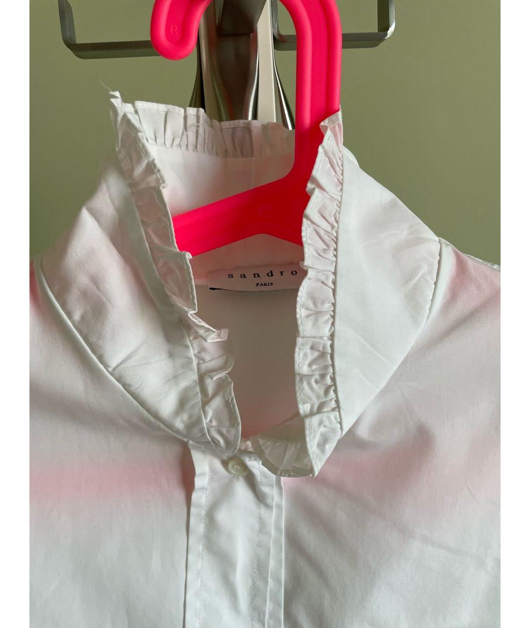 SANDRO Белая хлопковая рубашка, фото 3