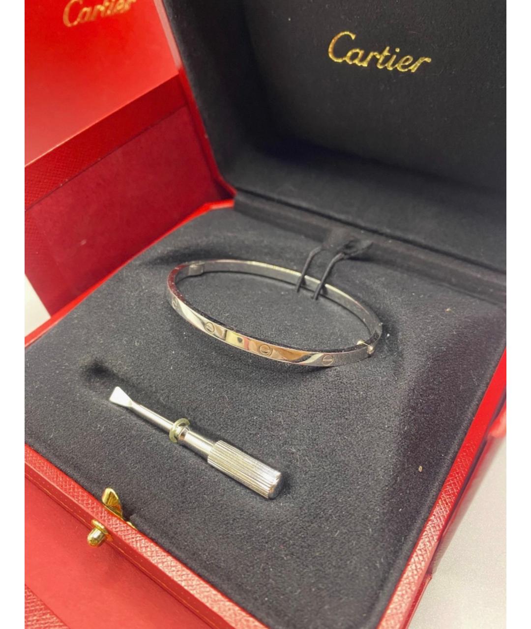 CARTIER Серебрянный браслет из белого золота, фото 3