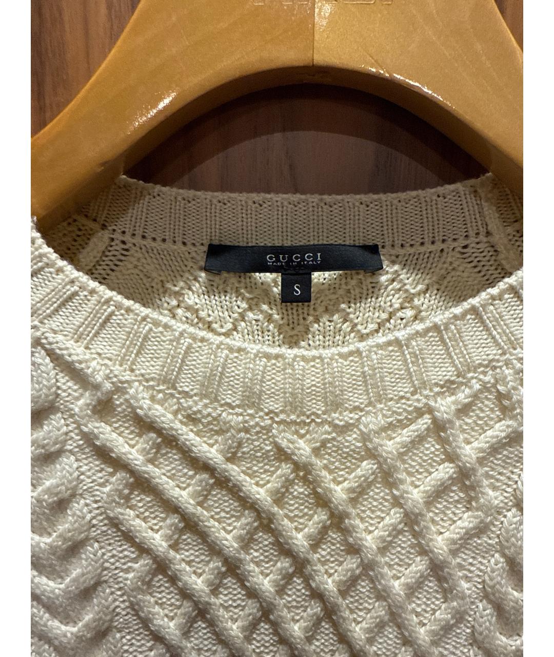 GUCCI Белый шерстяной джемпер / свитер, фото 3