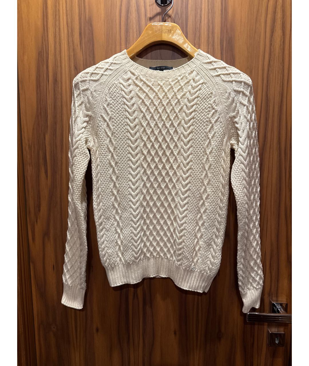 GUCCI Белый шерстяной джемпер / свитер, фото 5