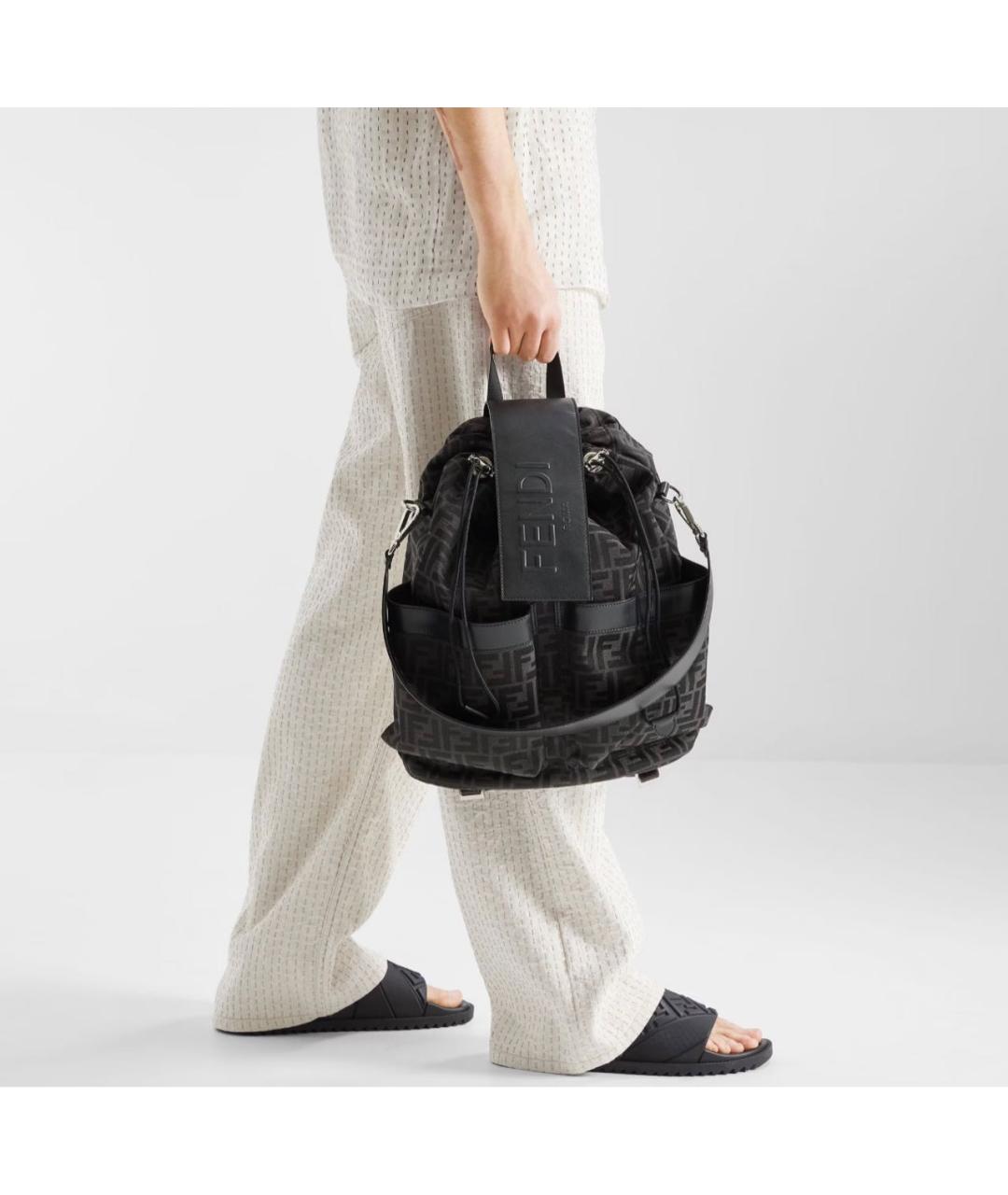 FENDI Черные шлепанцы, фото 5