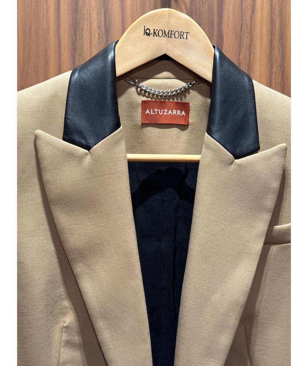 ALTUZARRA Бежевый шерстяной жакет/пиджак, фото 3