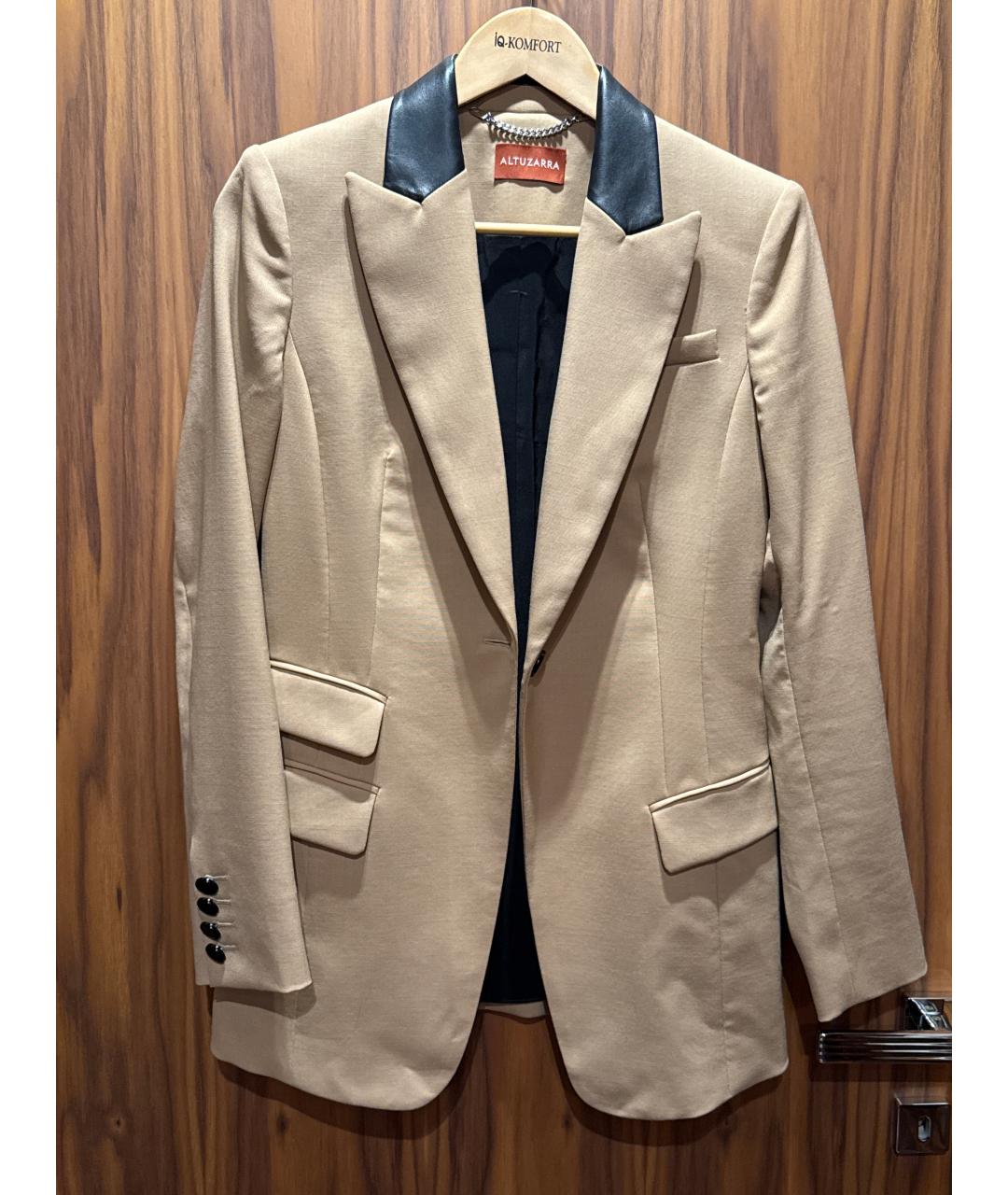 ALTUZARRA Бежевый шерстяной жакет/пиджак, фото 6