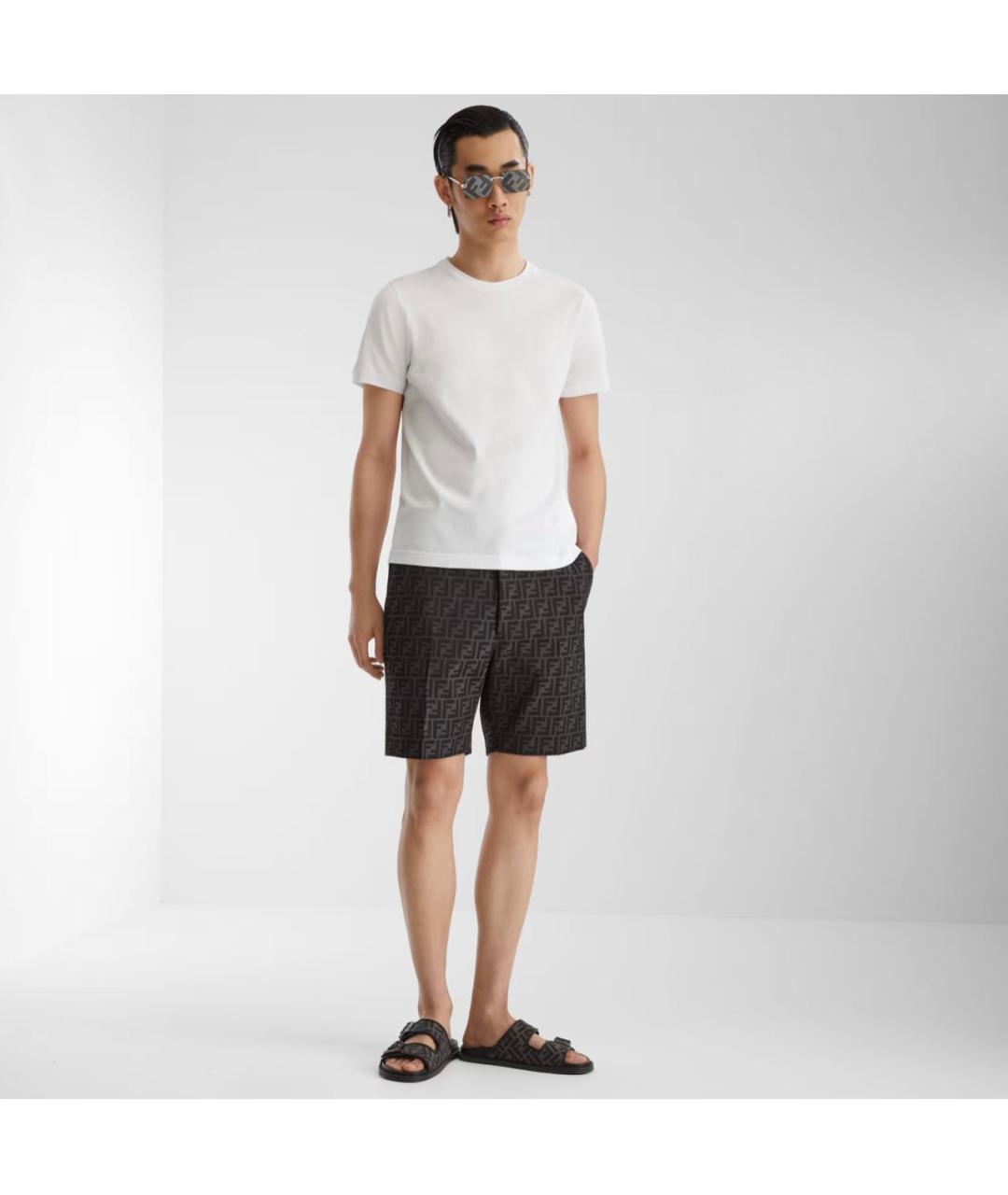 FENDI Черные кожаные шлепанцы, фото 5