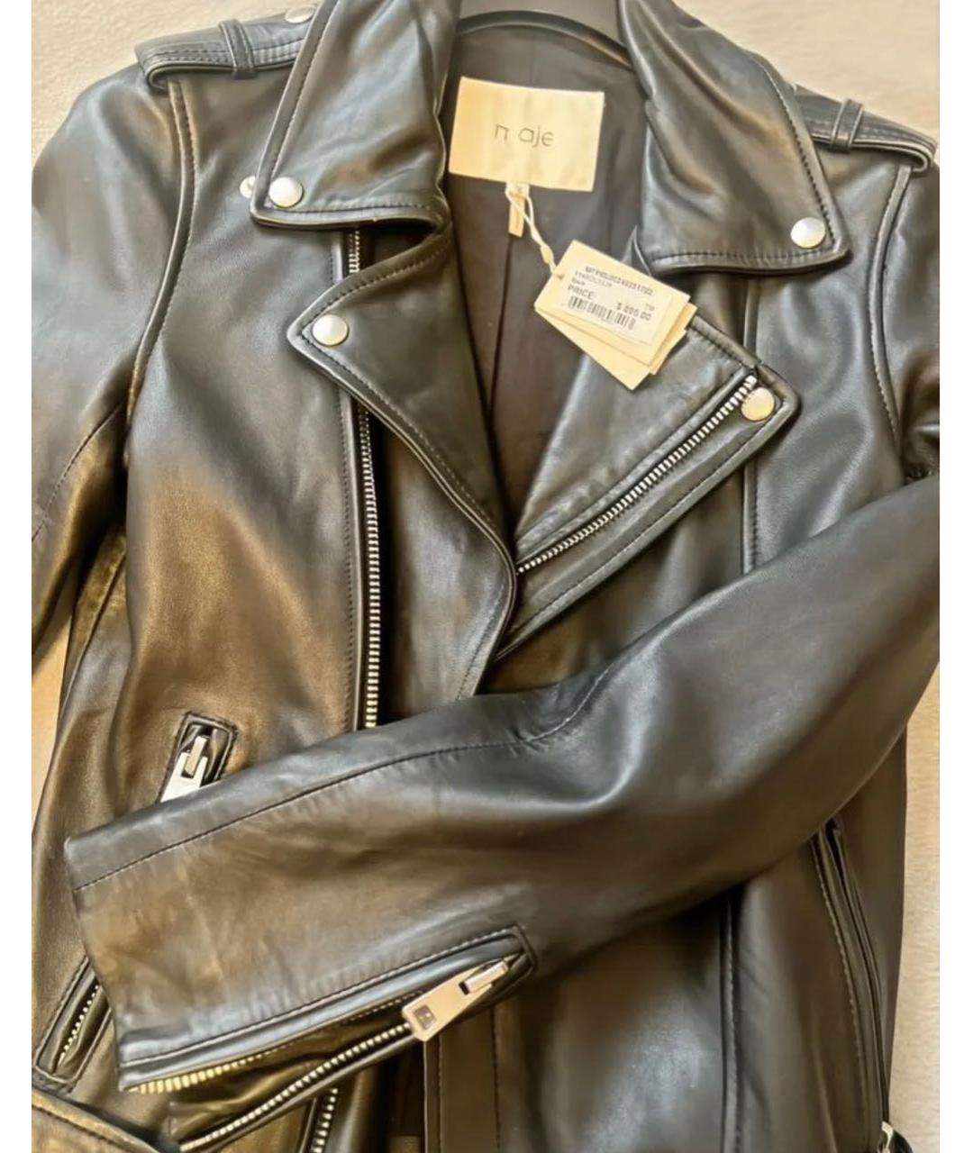 MAJE Черная кожаная куртка, фото 4