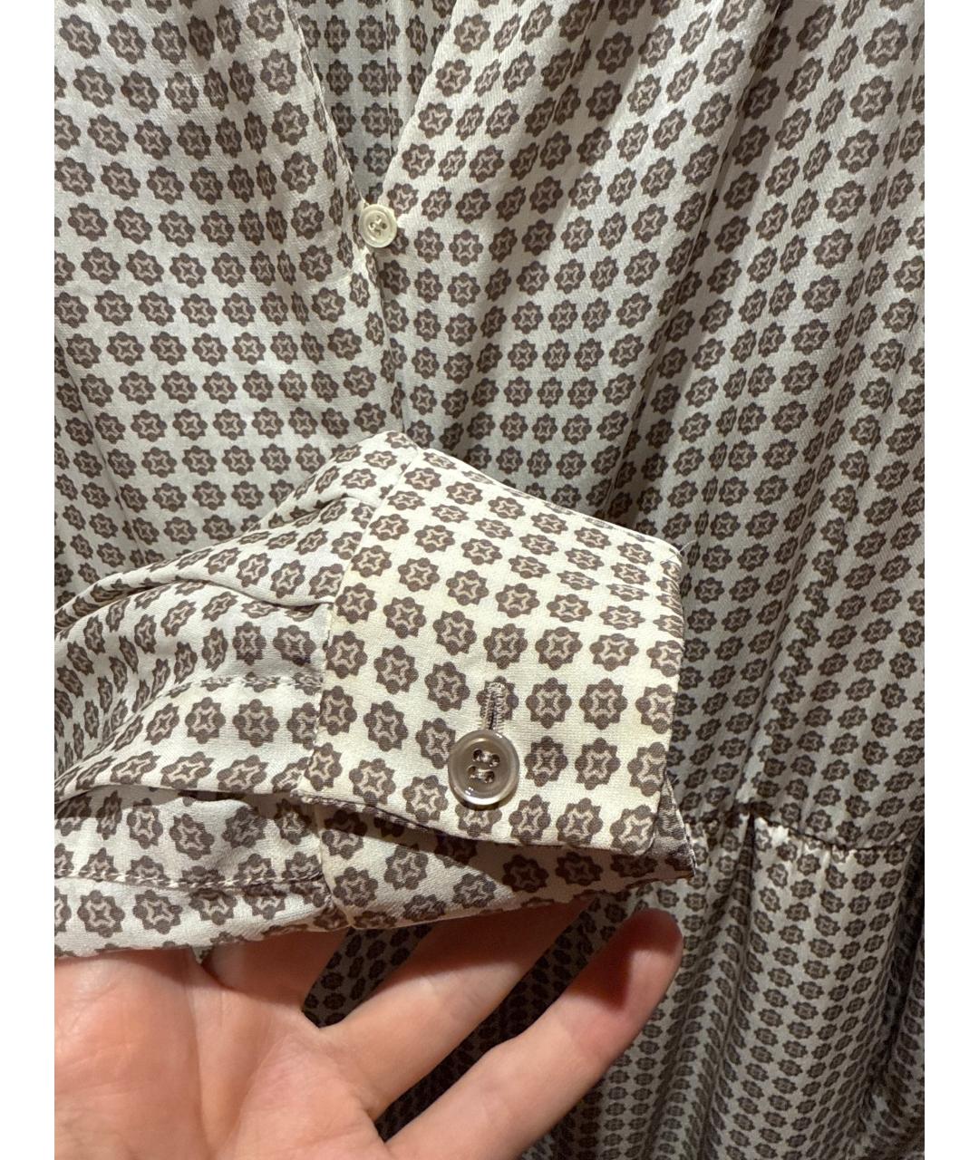 CHLOE Бежевое шелковое повседневное платье, фото 5