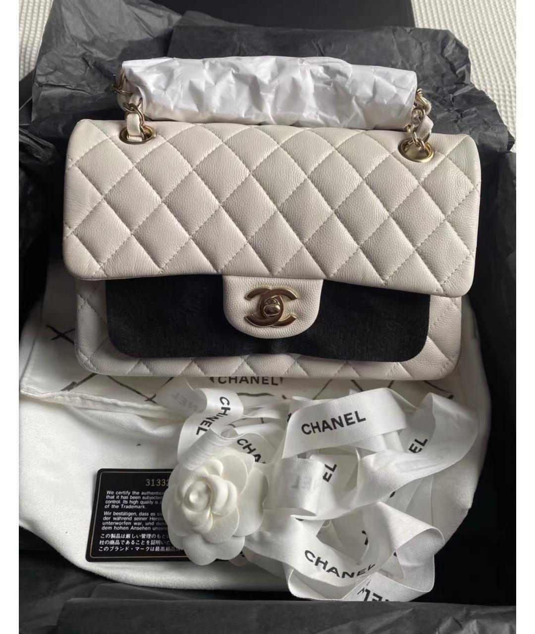 CHANEL Белая кожаная сумка через плечо, фото 3