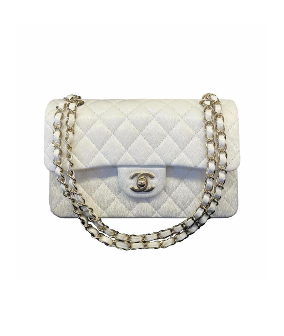 CHANEL Белая кожаная сумка через плечо, фото 9