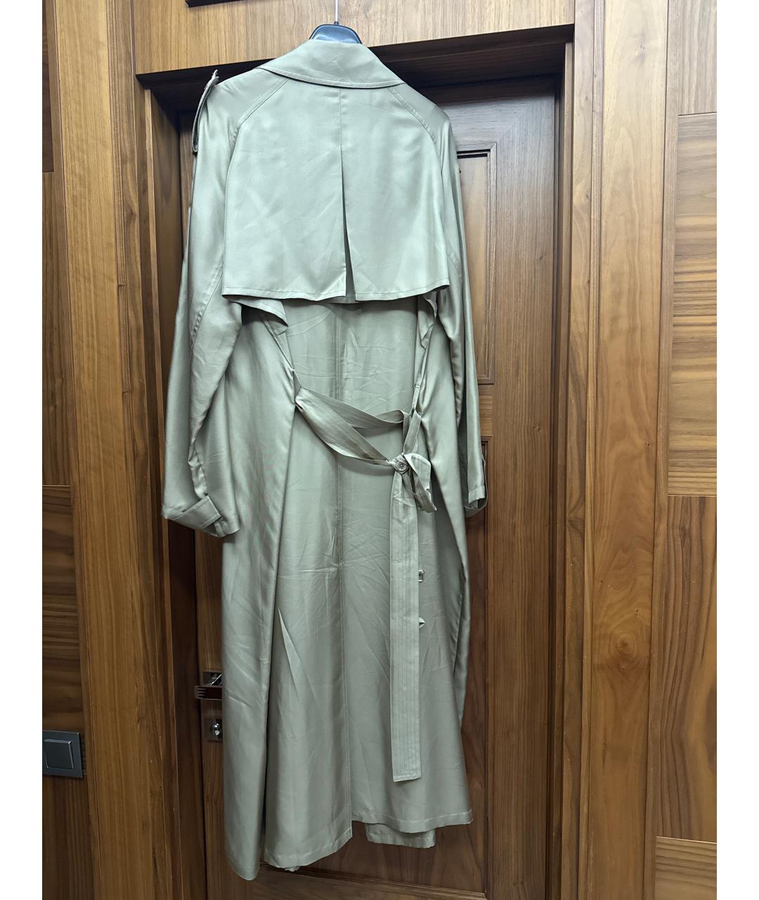 THE FRANKIE SHOP Бежевый шелковый тренч/плащ, фото 4