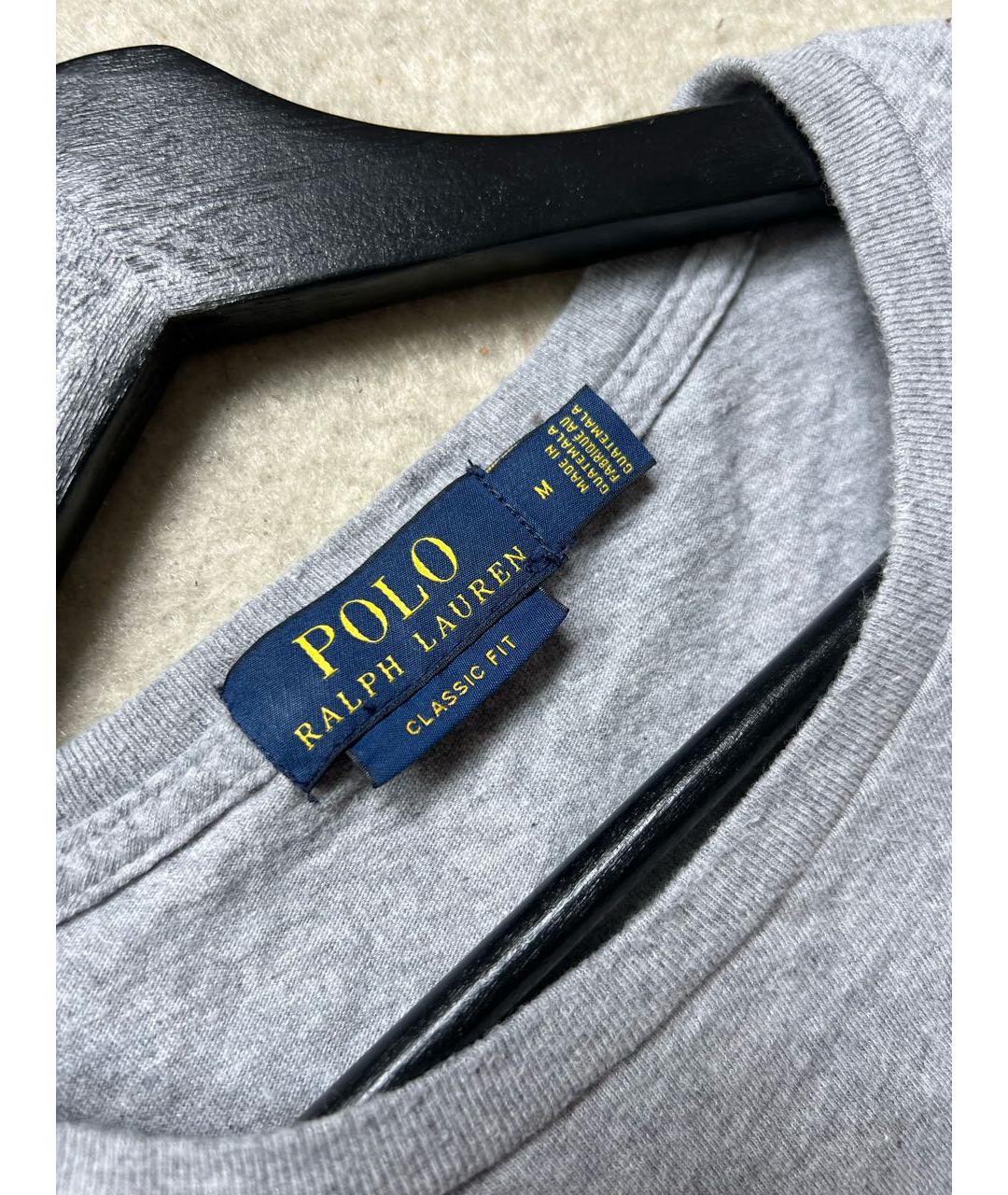 POLO RALPH LAUREN Серая хлопковая футболка, фото 6