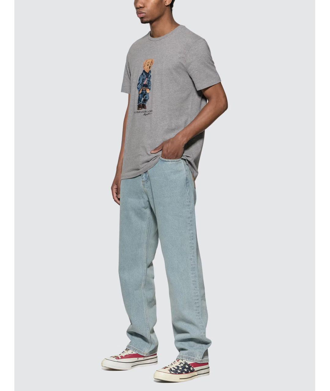 POLO RALPH LAUREN Серая хлопковая футболка, фото 7