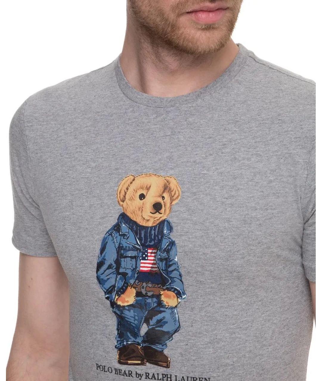 POLO RALPH LAUREN Серая хлопковая футболка, фото 4