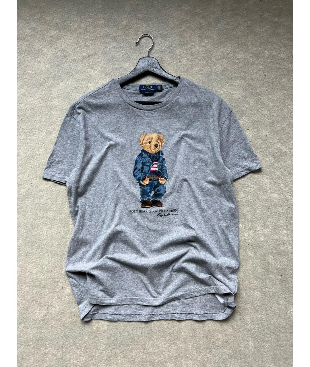 POLO RALPH LAUREN Серая хлопковая футболка, фото 2