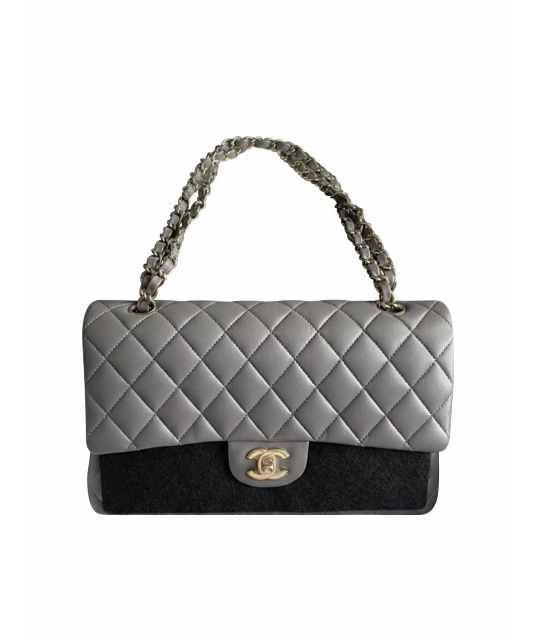 CHANEL Серая кожаная сумка через плечо, фото 1