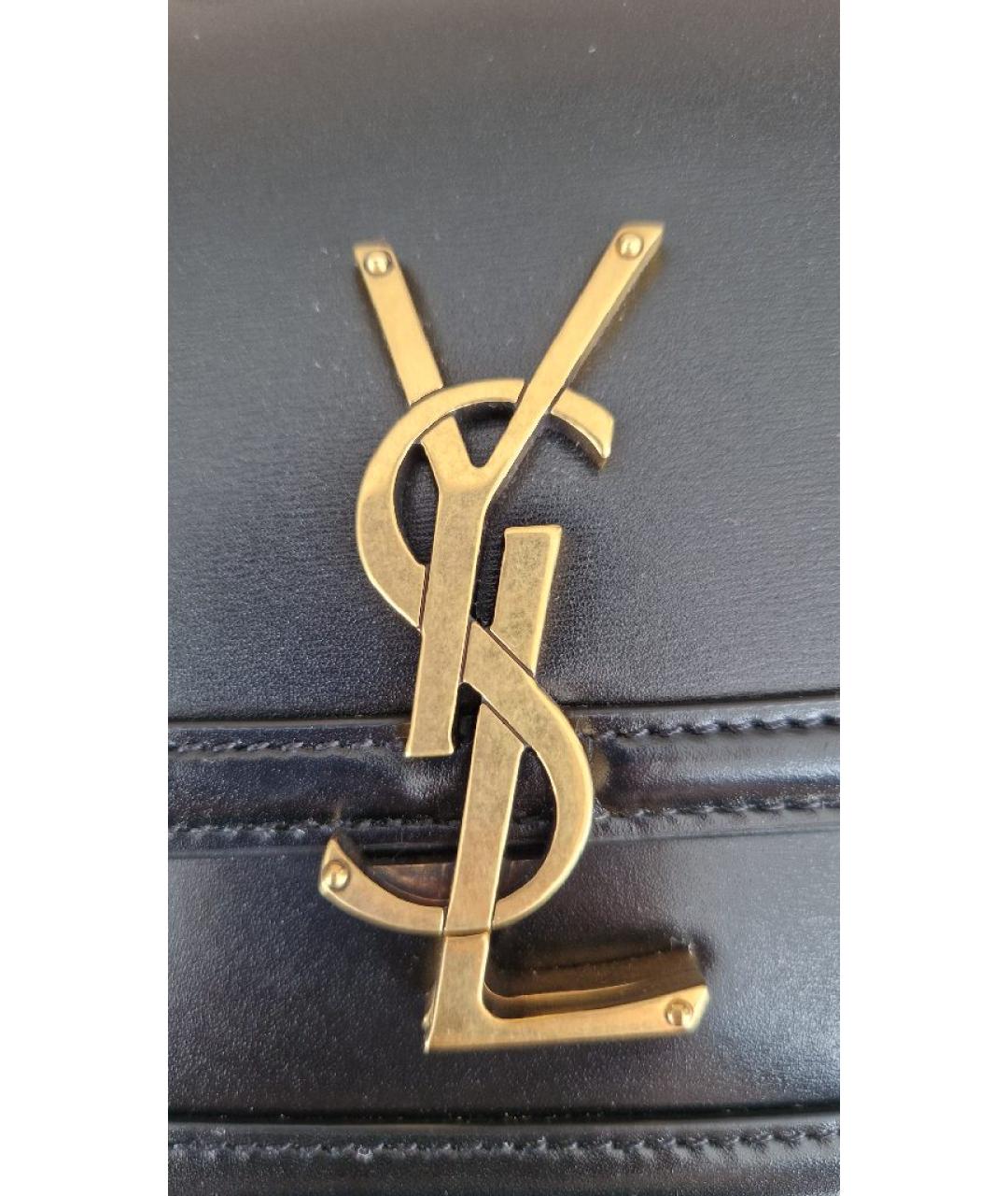 SAINT LAURENT Черная кожаная сумка через плечо, фото 8