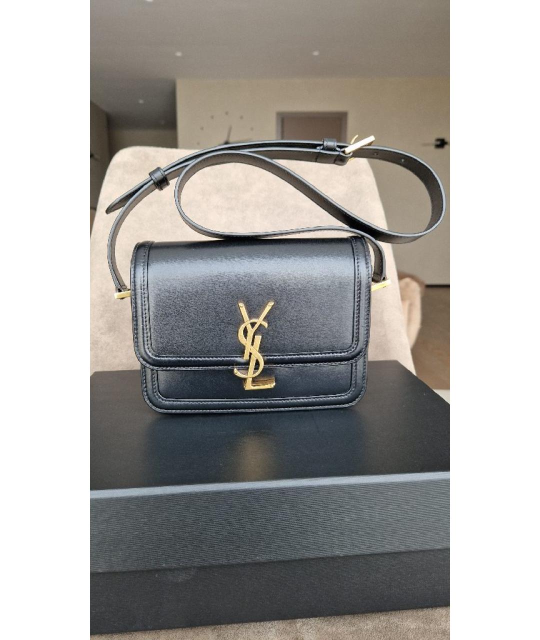 SAINT LAURENT Черная кожаная сумка через плечо, фото 10