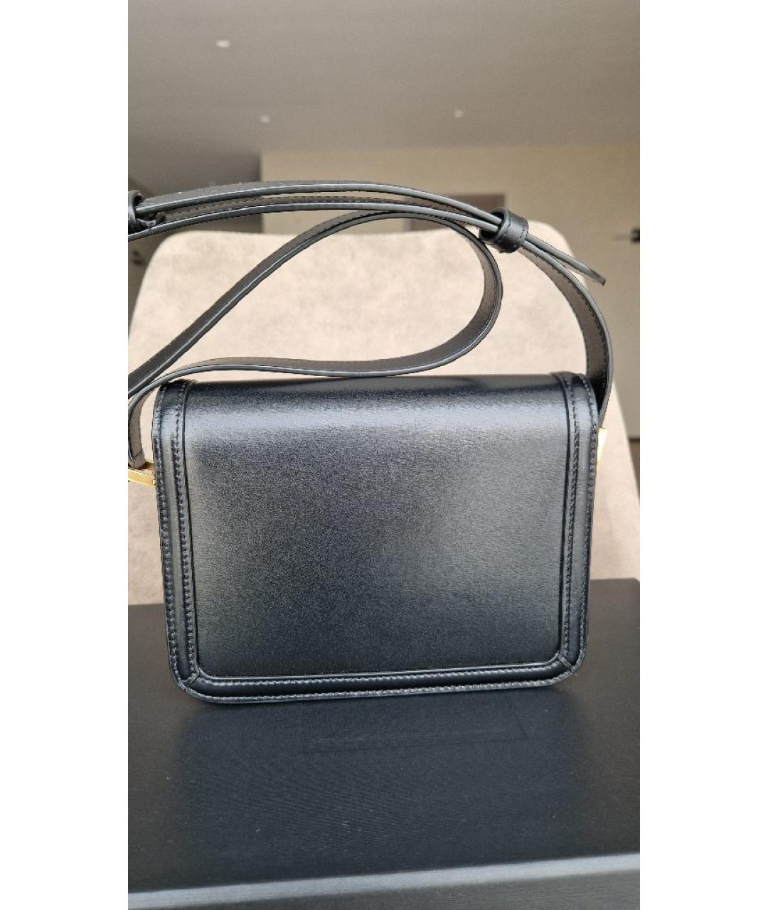 SAINT LAURENT Черная кожаная сумка через плечо, фото 3