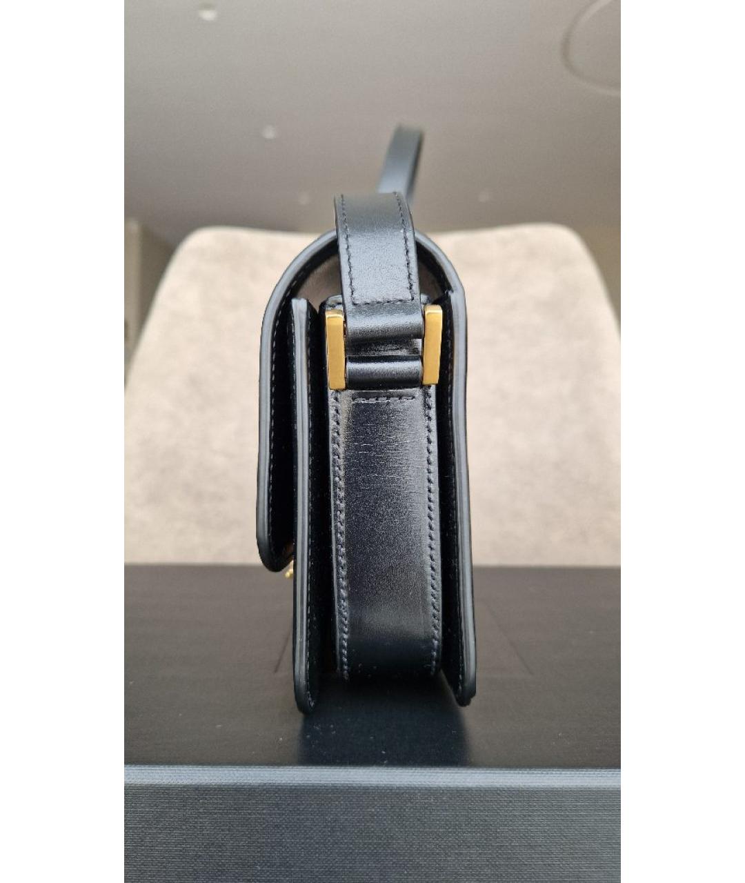 SAINT LAURENT Черная кожаная сумка через плечо, фото 2