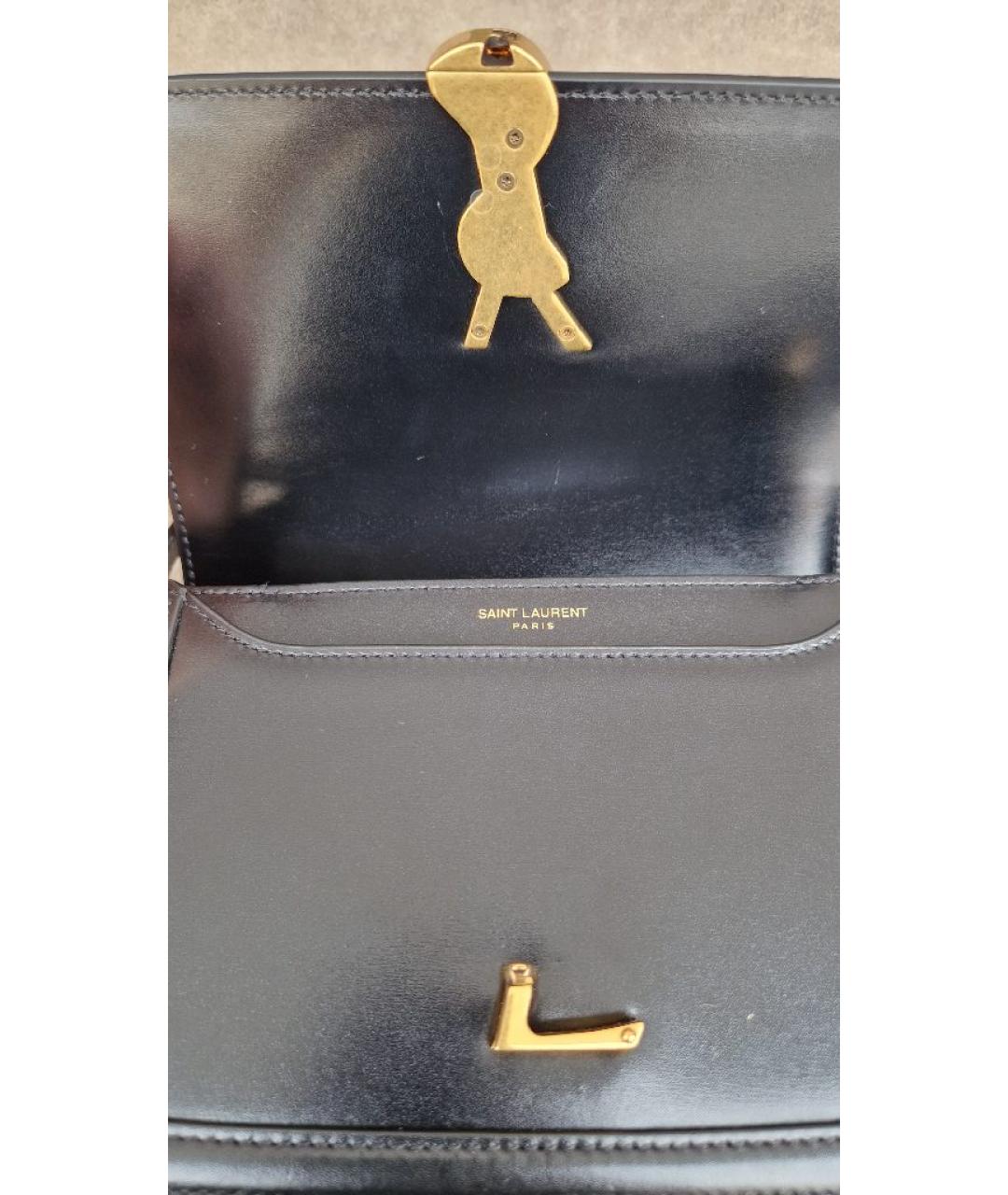 SAINT LAURENT Черная кожаная сумка через плечо, фото 9