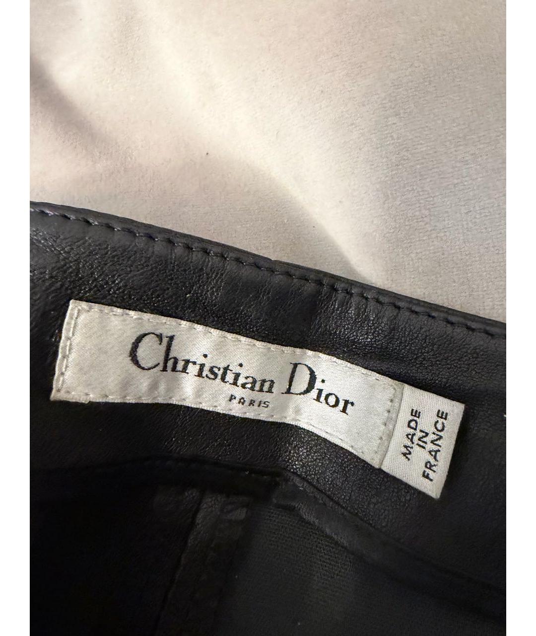 CHRISTIAN DIOR Черные кожаные леггинсы и велосипедки, фото 5