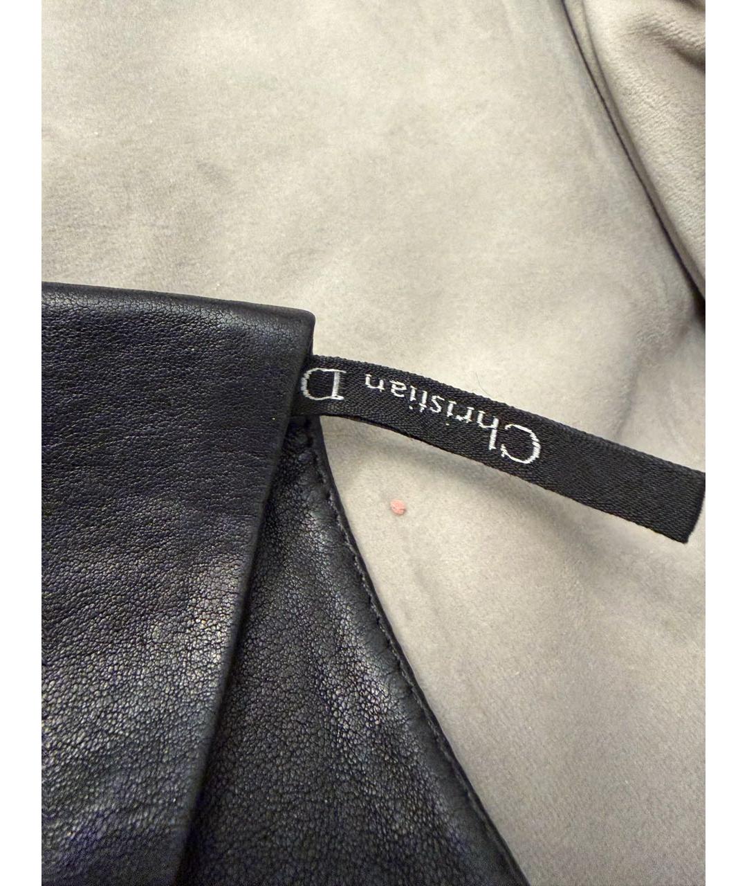 CHRISTIAN DIOR Черные кожаные леггинсы и велосипедки, фото 4