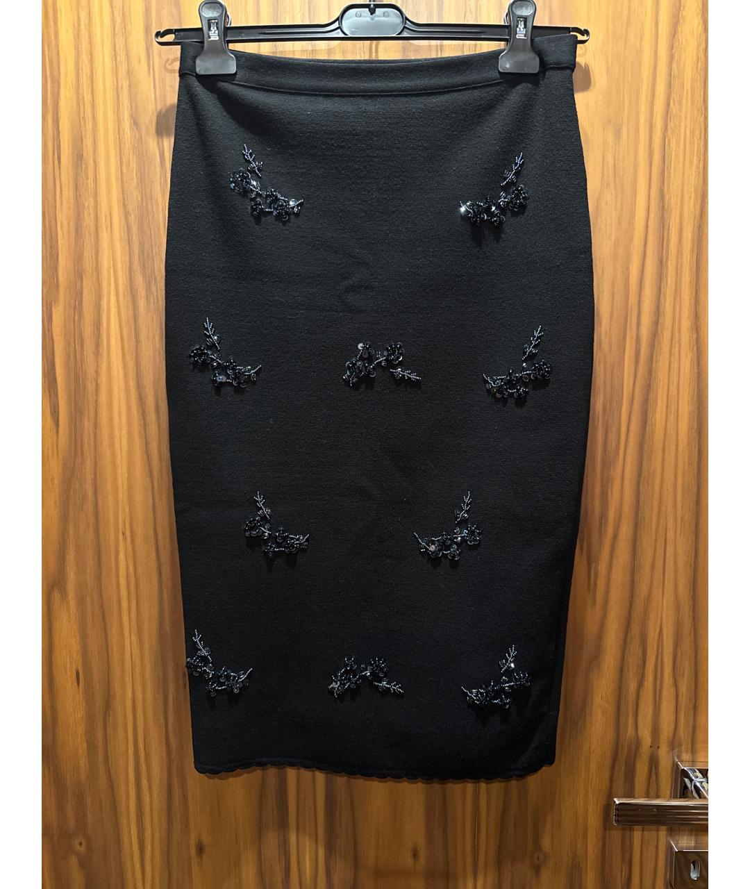 NO. 21 Черная вискозная юбка миди, фото 5
