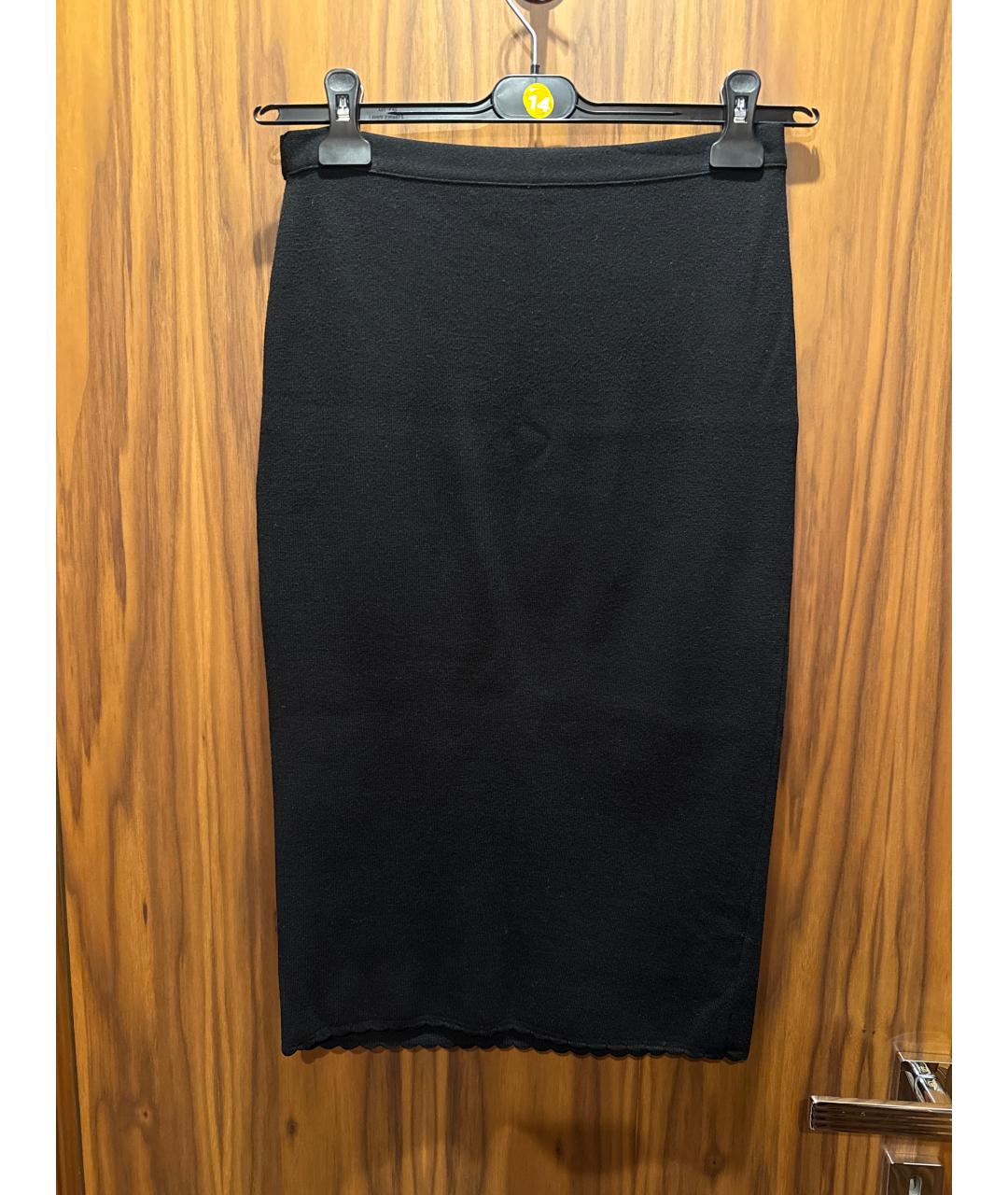 NO. 21 Черная вискозная юбка миди, фото 2