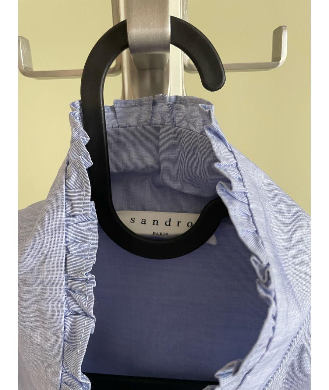 SANDRO Голубая хлопковая рубашка, фото 3