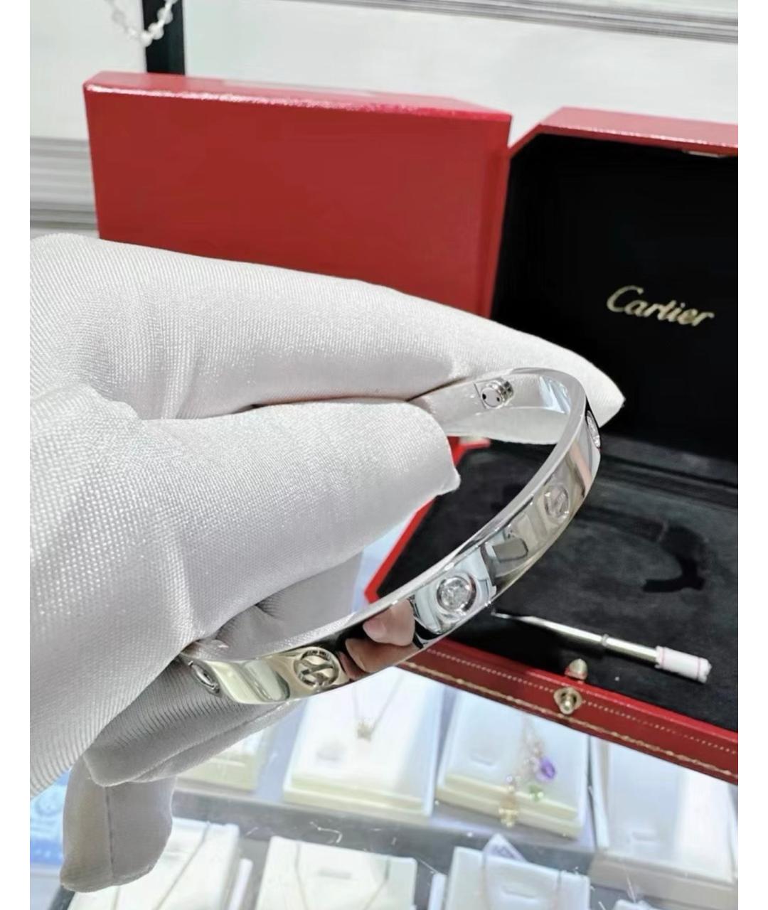 CARTIER Серебрянный браслет из белого золота, фото 4