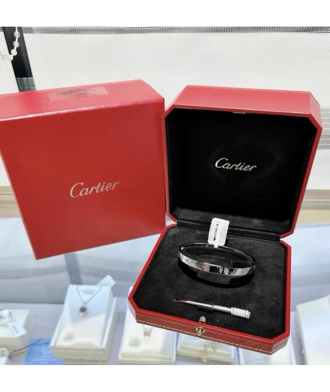 CARTIER Серебрянный браслет из белого золота, фото 2