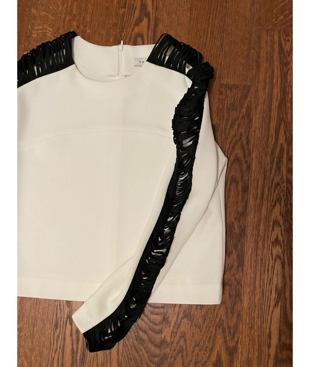 SANDRO Белая полиэстеровая блузы, фото 8