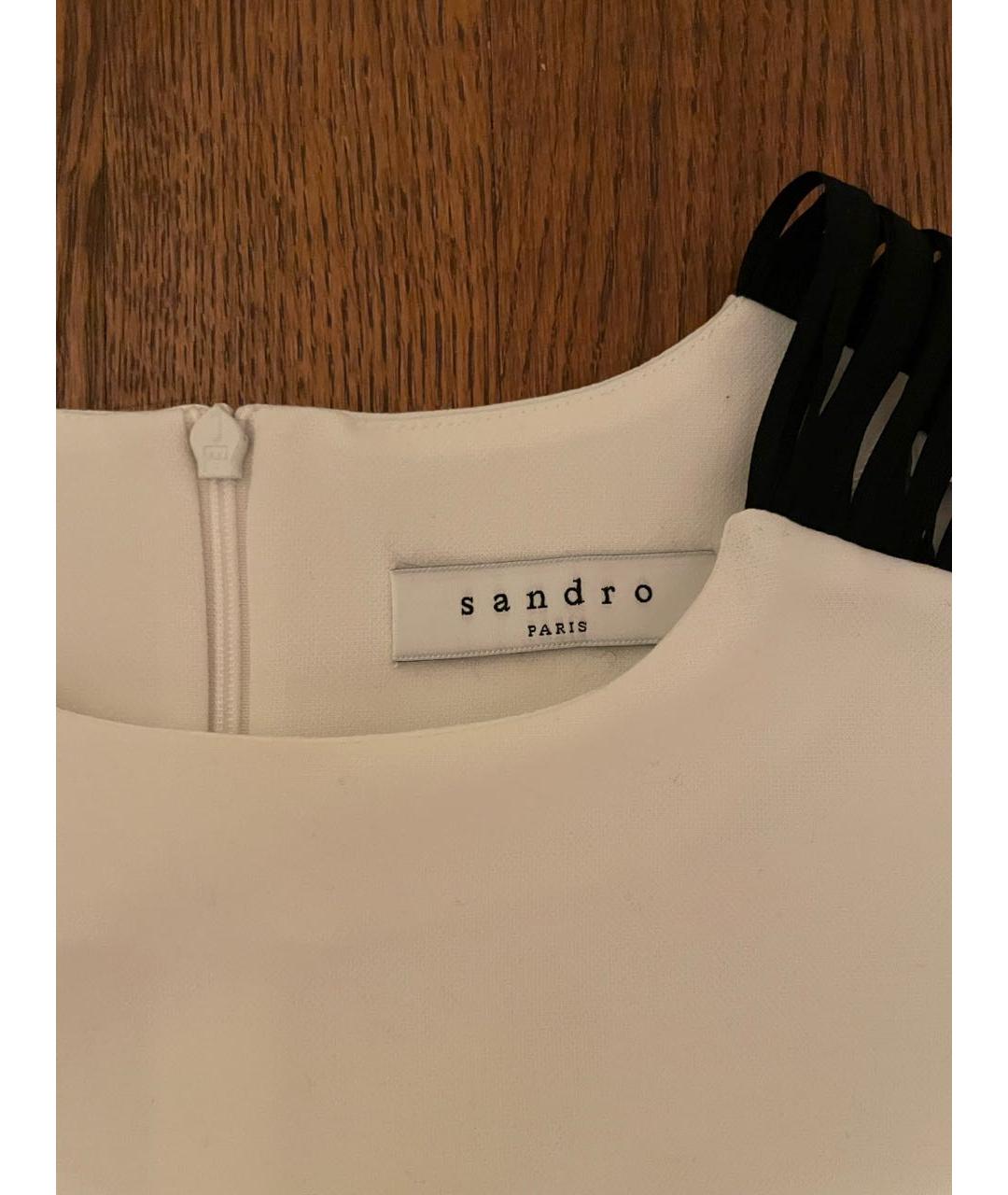 SANDRO Белая полиэстеровая блузы, фото 4