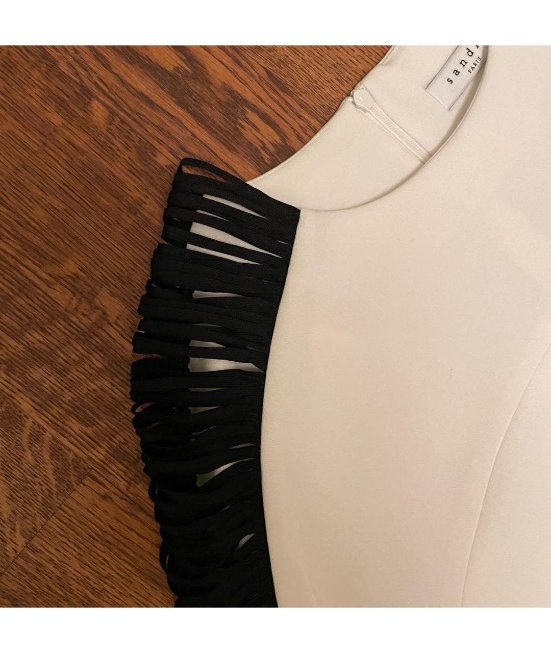 SANDRO Белая полиэстеровая блузы, фото 5