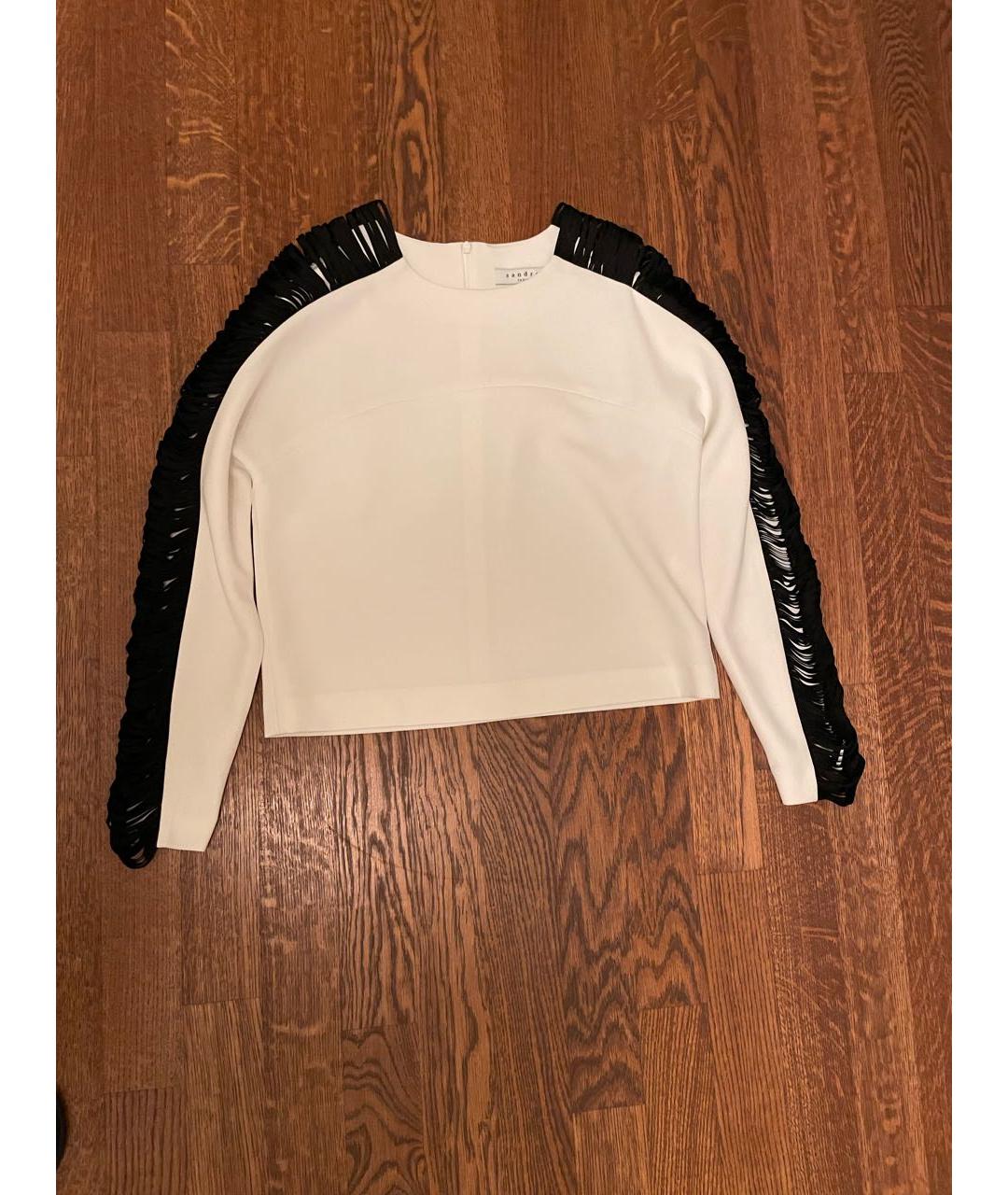 SANDRO Белая полиэстеровая блузы, фото 9