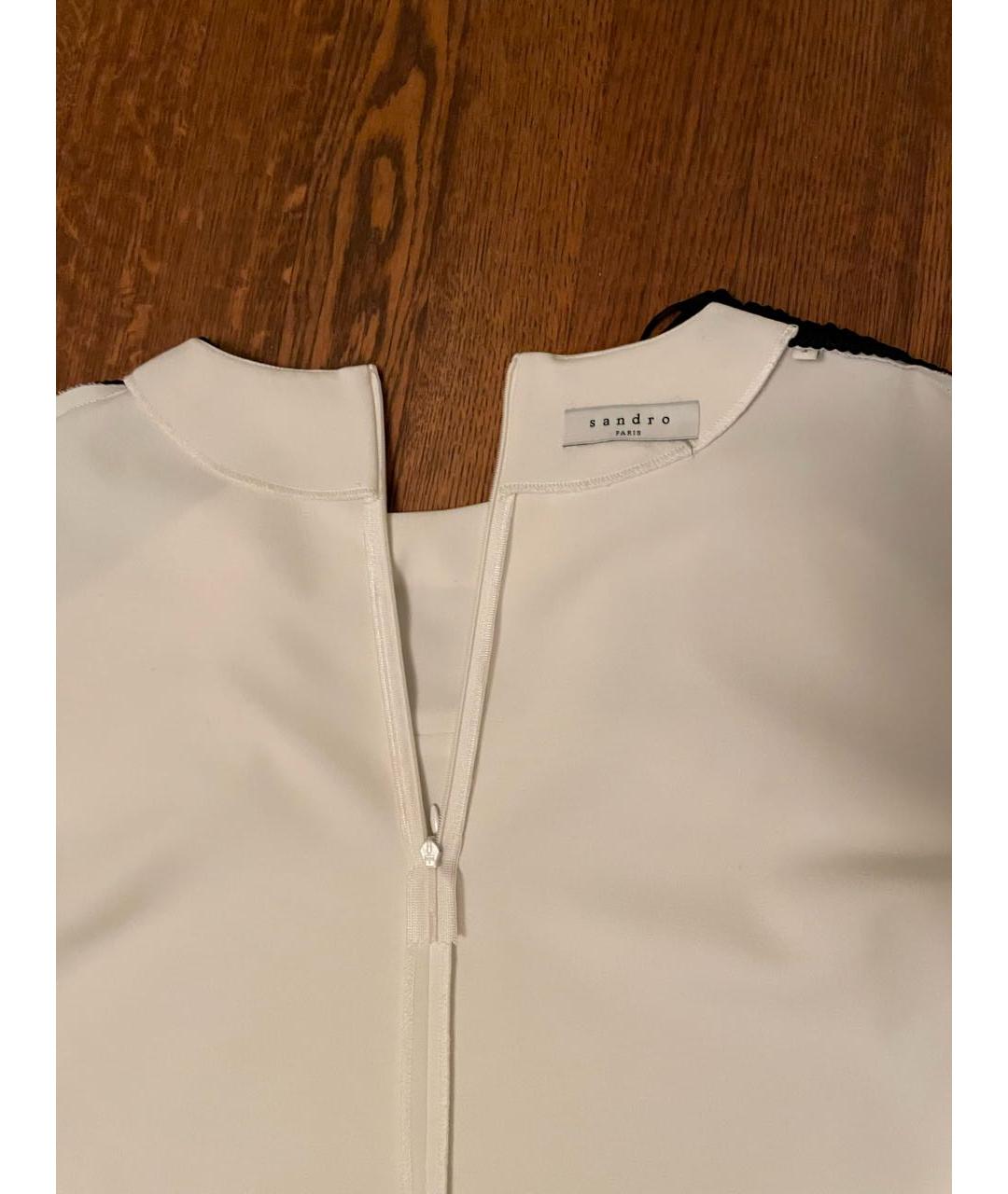 SANDRO Белая полиэстеровая блузы, фото 7