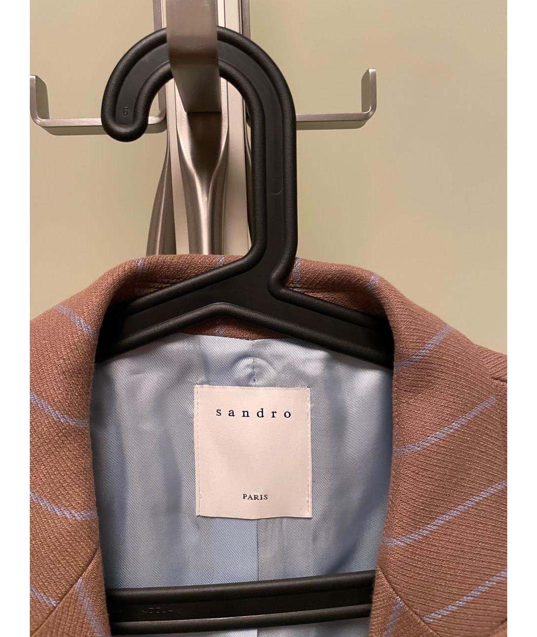 SANDRO Бежевый вискозный пиджак, фото 3