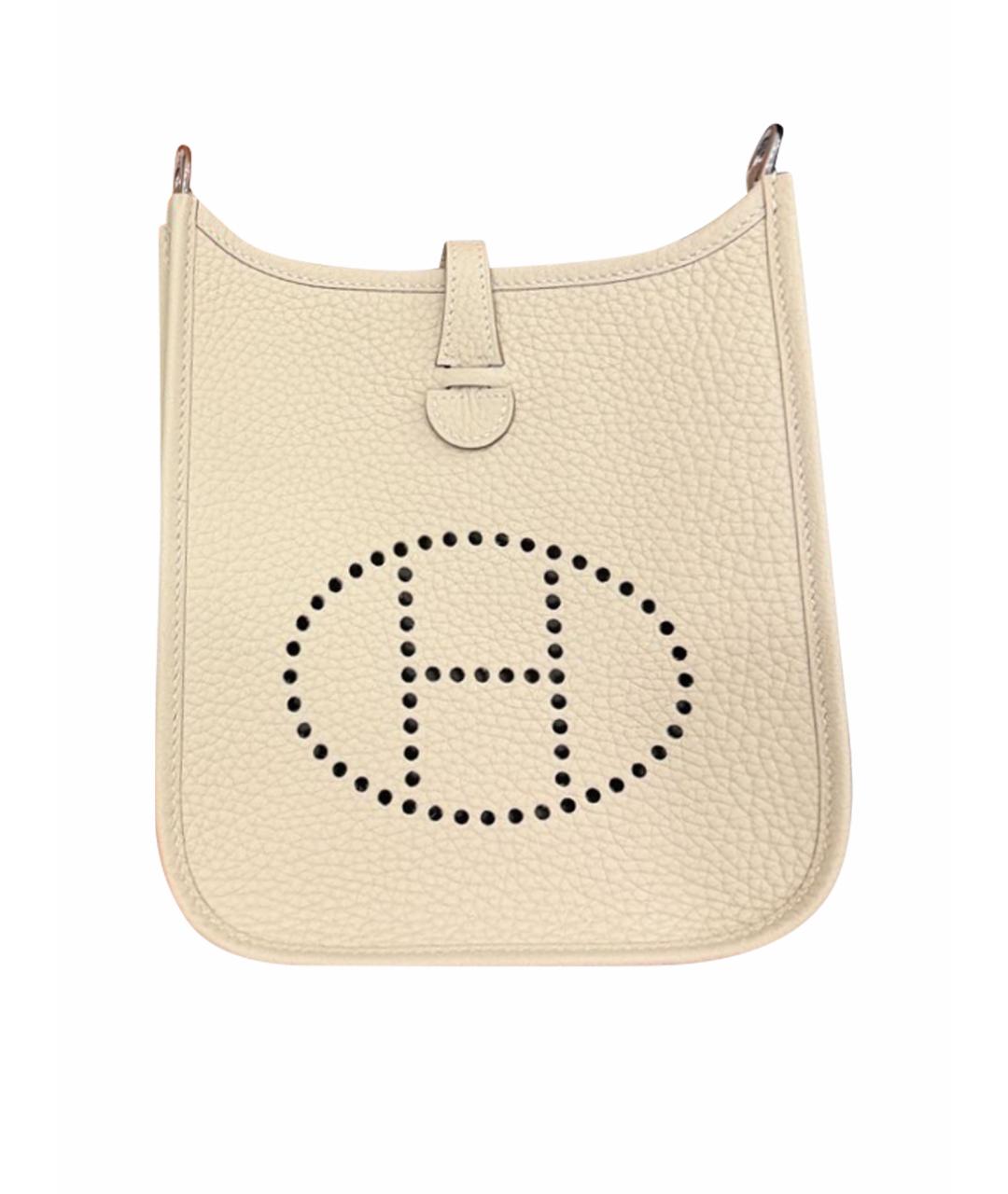 HERMES Белая кожаная сумка через плечо, фото 1