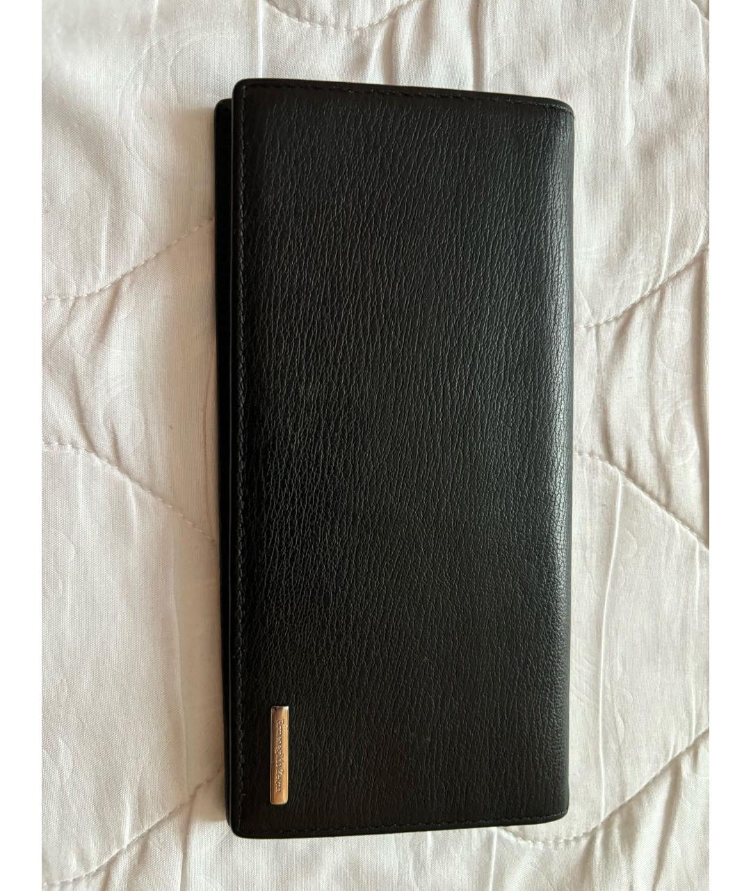 ERMENEGILDO ZEGNA XXX Черный кожаный кошелек, фото 9